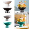 Round Ceramic Flowerpot Simple Home Decoration Multifunctional Centerpiece Decorative Flower Bowl for Yard Cafe Indoor Outdoor