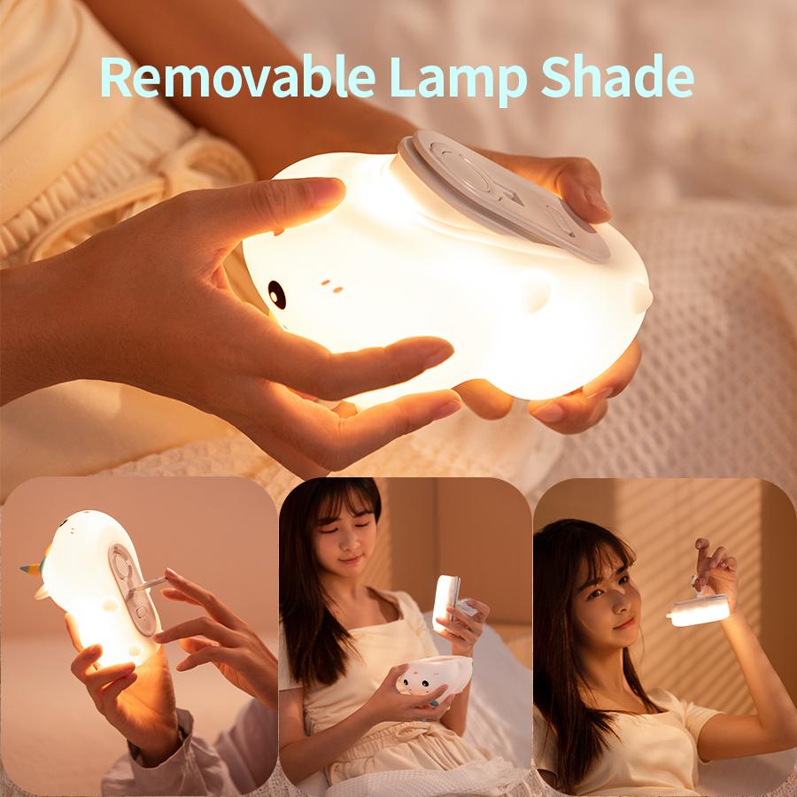 Silicone Patting Lamp Unicorn LED Rechargeable  Night Lamp with Remote Control Dimmable Bedside Bedroom Mood Light Creative Gift