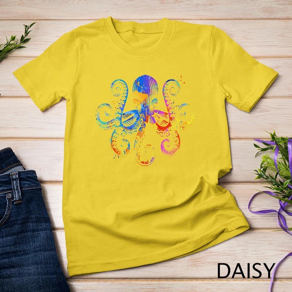 Octopus Graphic - Colorful Ocean Octopus Design Unisex T-shirt 3 S