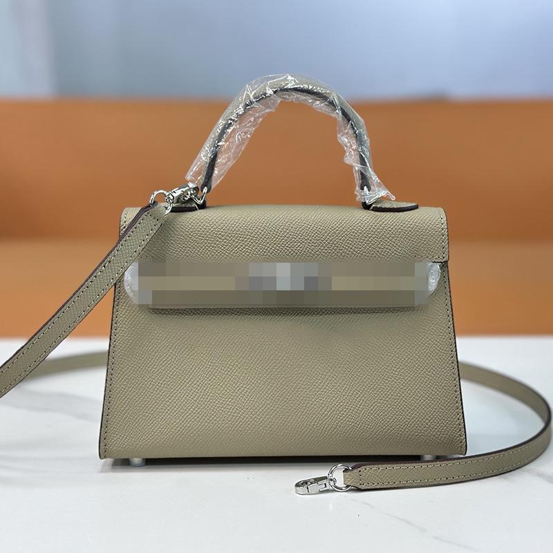Second Generation Palm Print Cowhide Mini Small Keli Handbag 2025 New Bag Women's Commuter Versatile Shoulder Messenger Bag