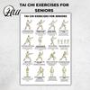 Tai Chi Per Donne di Mezza Età Set di 3 Poster Guida all'Esercizio per Anziani Allenamento per Principianti Tabella di Allenamento Regolazione Qi e Sangue Anziani Basso Impatto Equilibrio