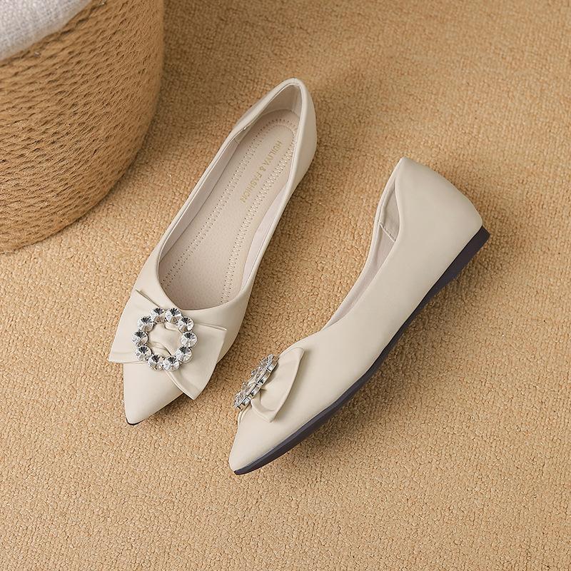 

Фея стразы пряжка сексуальные туфли-лодочки 2025 новая весна острый носок неглубокий вырез универсальная юбка высокие каблуки 40 абрикосовый