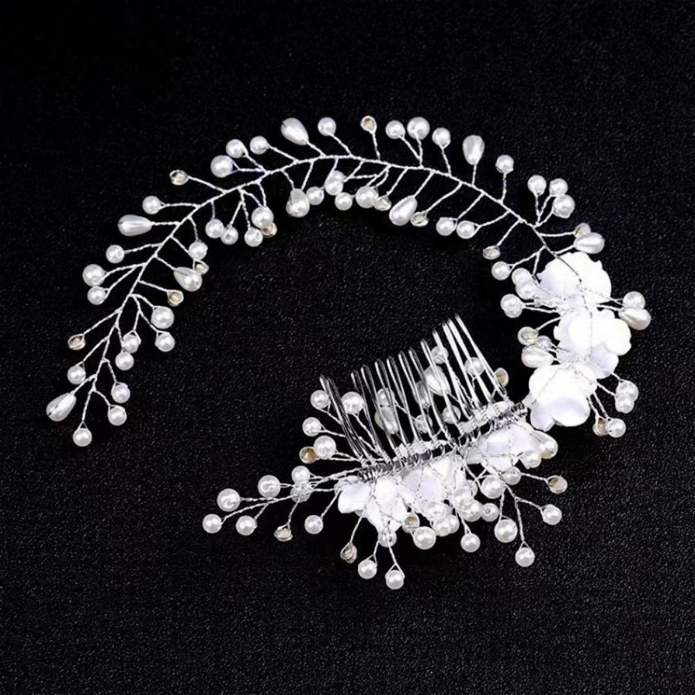 Flower Pearl Bridal Headdress Exquisite Wedding Headwear Elegant Bridal Headwear  Hair Jewelry