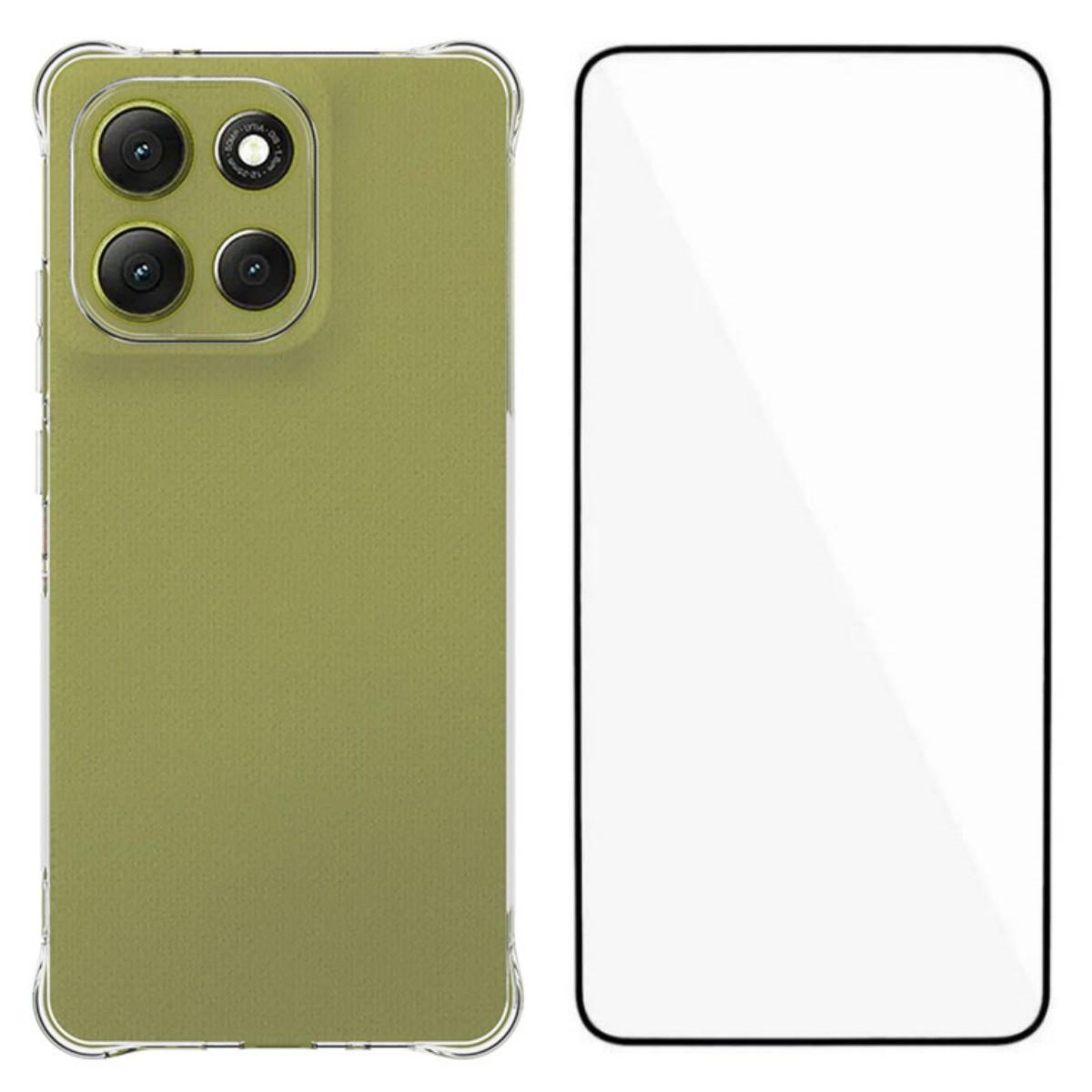 

For Motorola Moto G86 5G Case WANLONFENG WL Series 2.0mm TPU Phone Cover with Tempered Glass Film Transparent
