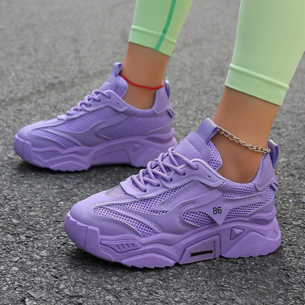 Modische Mesh-Dad-Schuhe für Frühling und Sommer – bonbonfarben, atmungsaktiv, mit dicker Sohle, vielseitige Sport-Sneaker