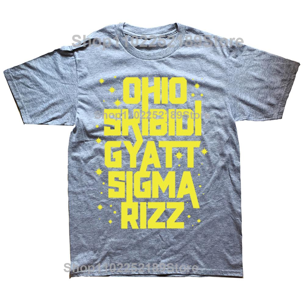 Skibidi Rizz Gyatt Ohio Funny Rizzler Gift Toilet Meme T-shirts Men Fashion Casual Tshirt 100% Cotton Loose Oversized T Shirt