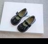 Girls' Black Leather Princess Shoes - British Style Autumn Collection