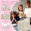 Quilted Bible Cover Case for Women with Pen Stickers Large Bible Case Zipper Pocket Protective Bible Carrying Case