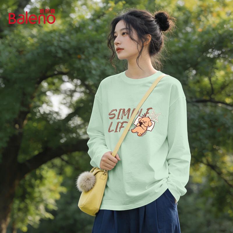 Baleno Women's Pure Cotton Long-Sleeve Puppy Graphic T-Shirt
