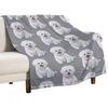 Cute and Floofy Bichon Frise by Robert Phelps Throw Blanket Bed Linens Sleeping Bag for Babies Decorative Sofa Blankets