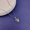 SILVER Women' Heart Necklace DIAMOND Rhinestones Gift for a Woman