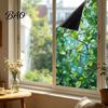 Static Cling Window Film Glass Sticker, Colored Flower Texture Film, UV Removable Decal Light Blocking Waterproof Dustproof for Home Decor Easy