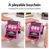 Retro Mini Fruit Machine Keychain Game Winning Best Friend Gift Toy Key Holder Coin Games Console Creative Slot Casino Model