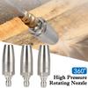 25/35/40/55mm Car Wash High Pressure Water Gun Nozzle Stainless Steel Lotus Nozzle 360° Rotating Rust Removing Quick Connector