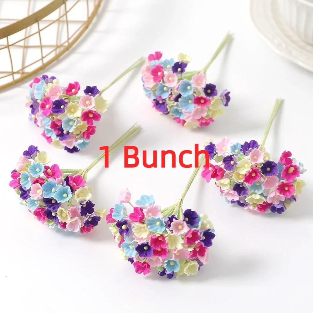 

Colored Realistic Silk Artificial Flowers Fake Mini Wedding Bouquet Gypsophila DIY Gift Box Decoration Christmas