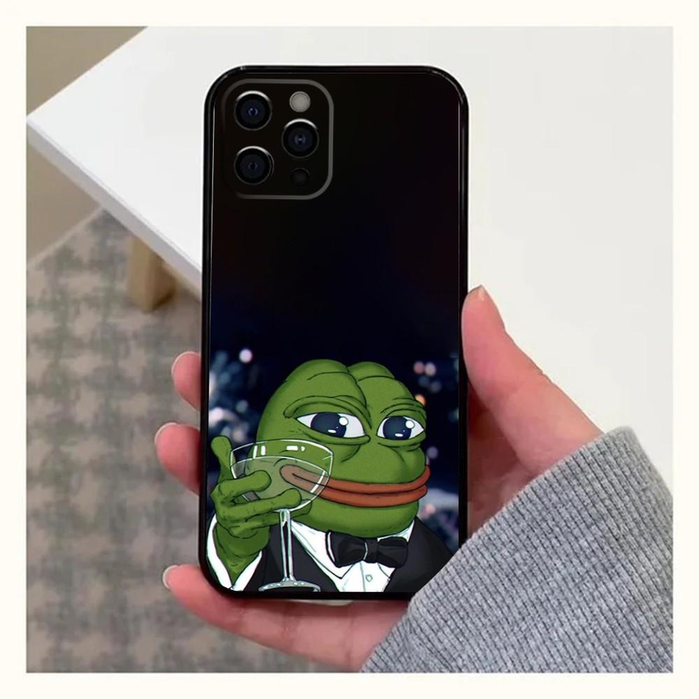 Sad Frog P-Pepe Funny Phone Case For iPhone 16,15,14,13,12,11,Pro,X,XS,Max,XR,Plus,Mini Soft Black Cover