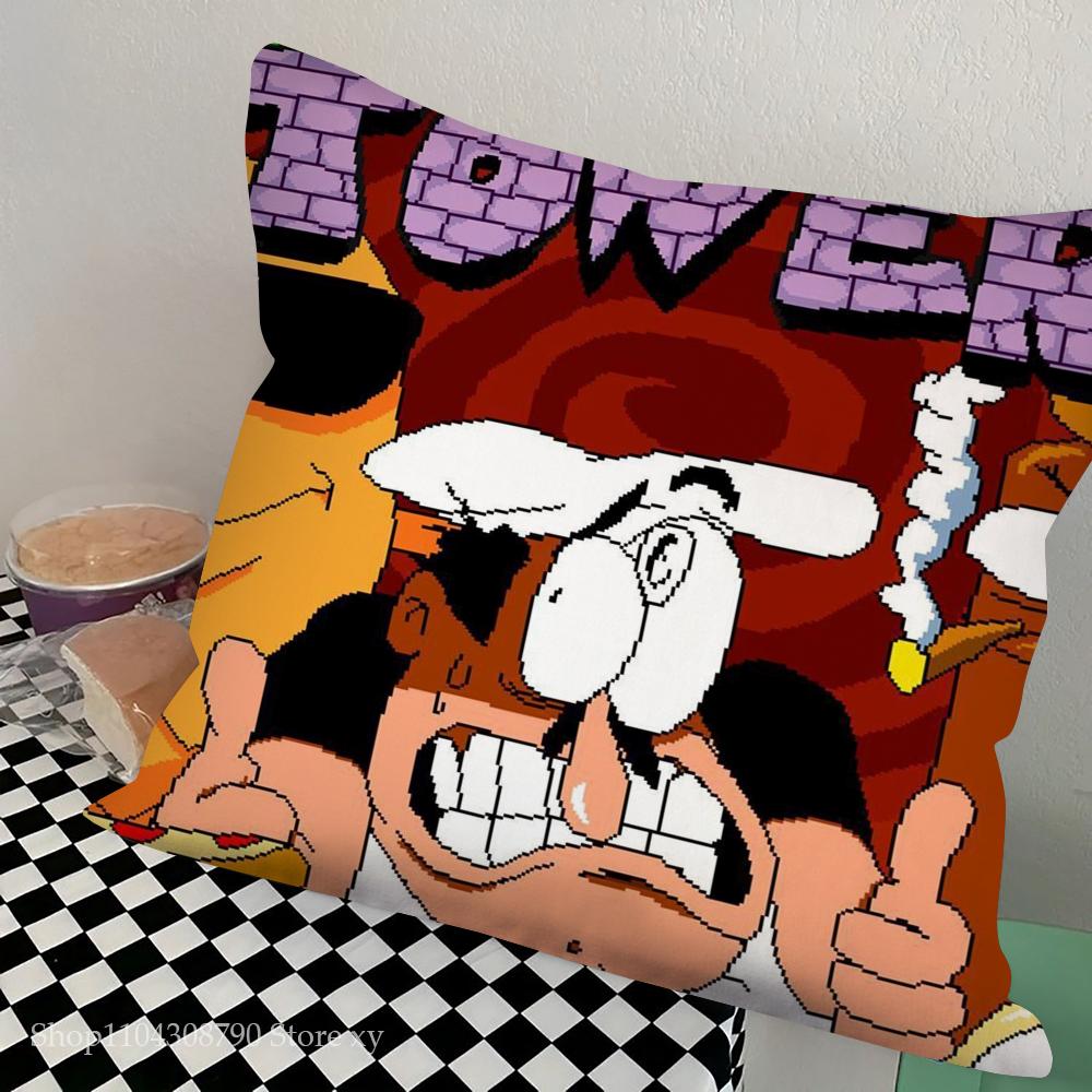 P-Pizza Tower Game Pillow Case Square Pillow Bedroom Sofa Leisure Comfort Cushion Car Living Room Home Decoration