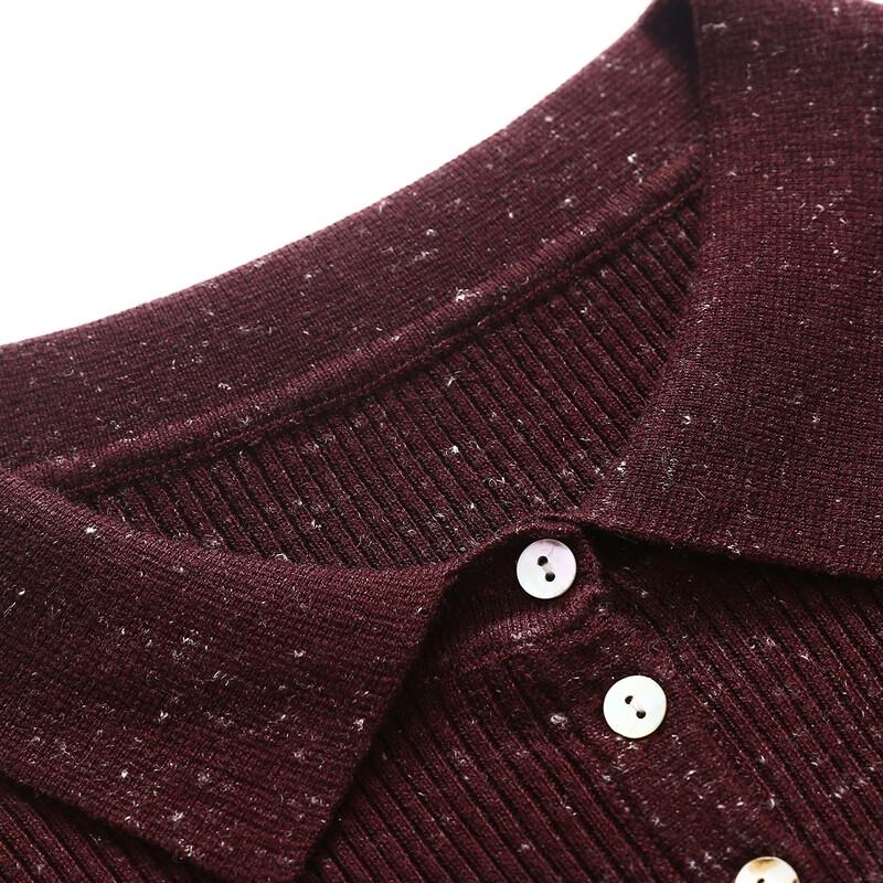 Women's Fashion Collared Long Sleeve Pullover Knit Top