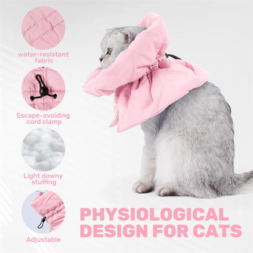 Anti Licking Scarf Sterilization Cats Ring Pets Warmth Head Cover Cat Anti-Bite Adjustable Pet Cone Elizabethan Collar