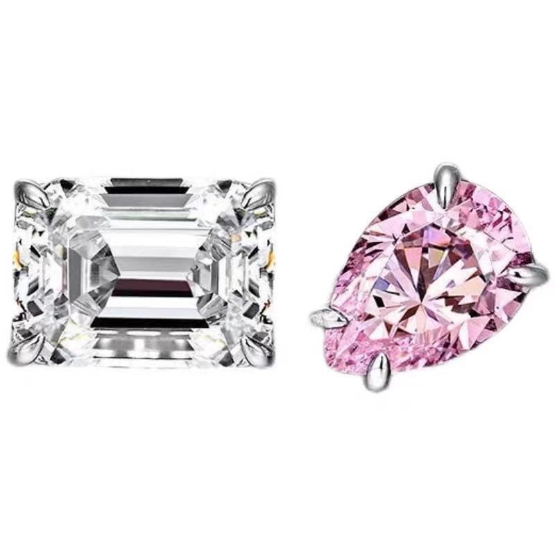 Elegant Pink Diamond Open Ring: Versatile High-End Gift for Women Adjustable Open