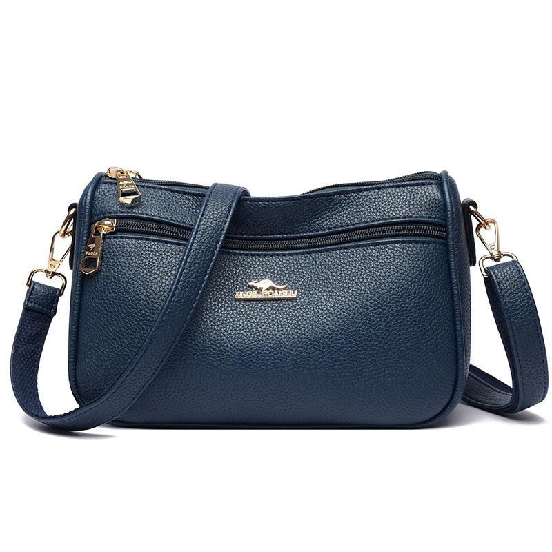 Women's Bag Fashionable Versatile Shoulder Bag Soft Leather Texture Retro Messenger Bag Multi-compartment Mother Bag