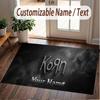 Custom Rug Korn Pattern Print Name Text Soft Non‑Slip Floor Carpet for Home Indoor Decoration