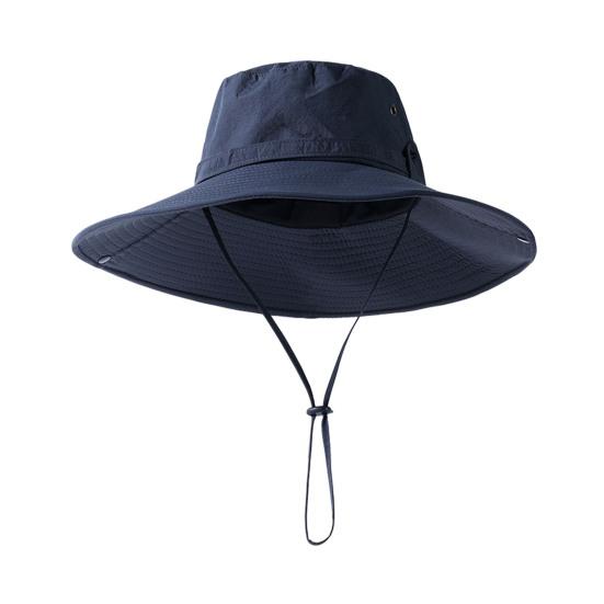 Cappello a Secchiello con Bordo Extra Large, Vestibilità Regolabile, Cappello da Pescatore, Fibbia Antivento, Pieghevole, per Viaggio, Outdoor, Cappello Blocca Raggi UV