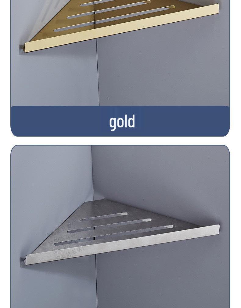 304 Stainless Steel Wall-Mounted Bathroom Corner Shelf for Shower & Shampoo Storage