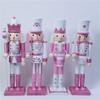 Stylish Nutcrackers Soldier Ornament Pink Series Nutcrackers Soldier Figurine Ornament for Individualized Room Decors