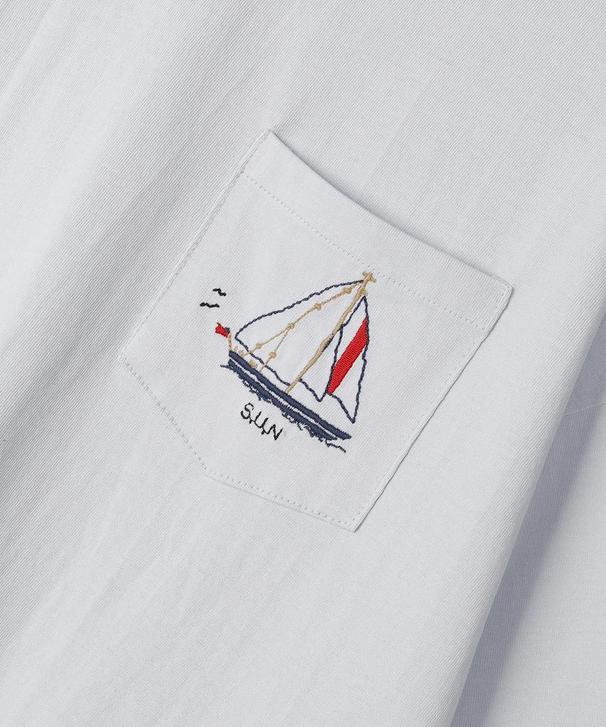 SUNDAY FRUIT MARKET Boat Pocket Tee Skyblue