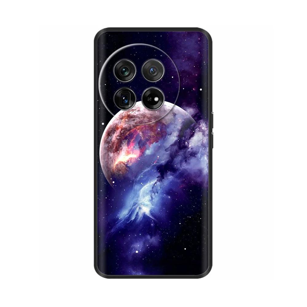 Painted Cover For OnePlus 12 Case Black Silicone Soft Luxury Phone Back Cover For One Plus 12 OnePlus12 5G Fundas Cases Hoesje