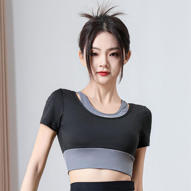 

Женский летний комплект спортивной одежды для фитнеса с быстрой сушкой - Комплект для йоги и бега с коротким рукавом Large