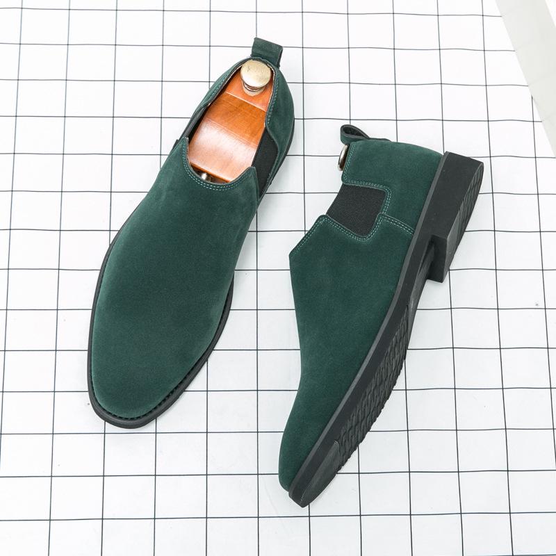 Herren Britischer Stil Nubukleder Spitzschuh Slipper Loafer - Übergröße Freizeitkleiderschuhe