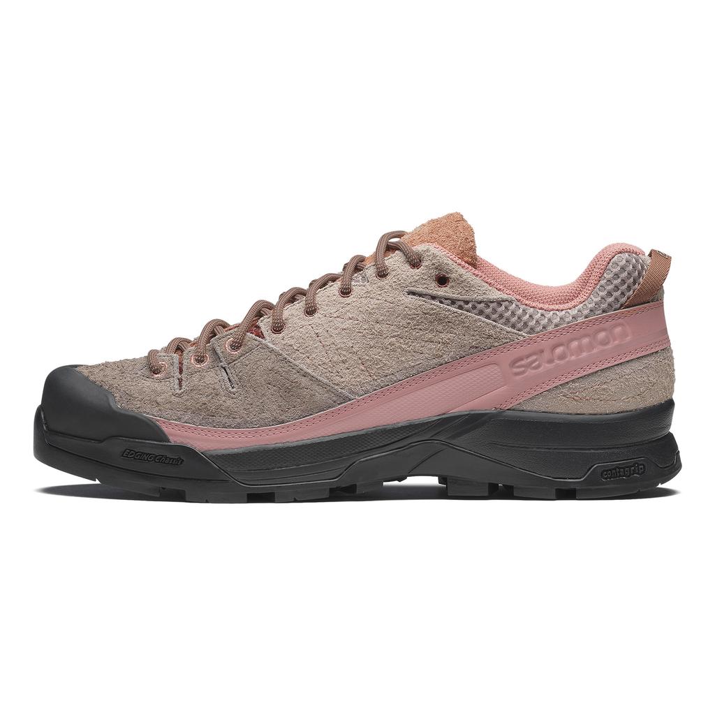 SALOMON X-Alp Suede Comfortable Versatile Low-Top Running Shoes Unisex Running Shoes Light-Brown 476756