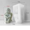 M-Modern-3D Angel Children Silicone Mold Lovely Winged Boys Abstract Mould DIY Gypsum Candle Making,B