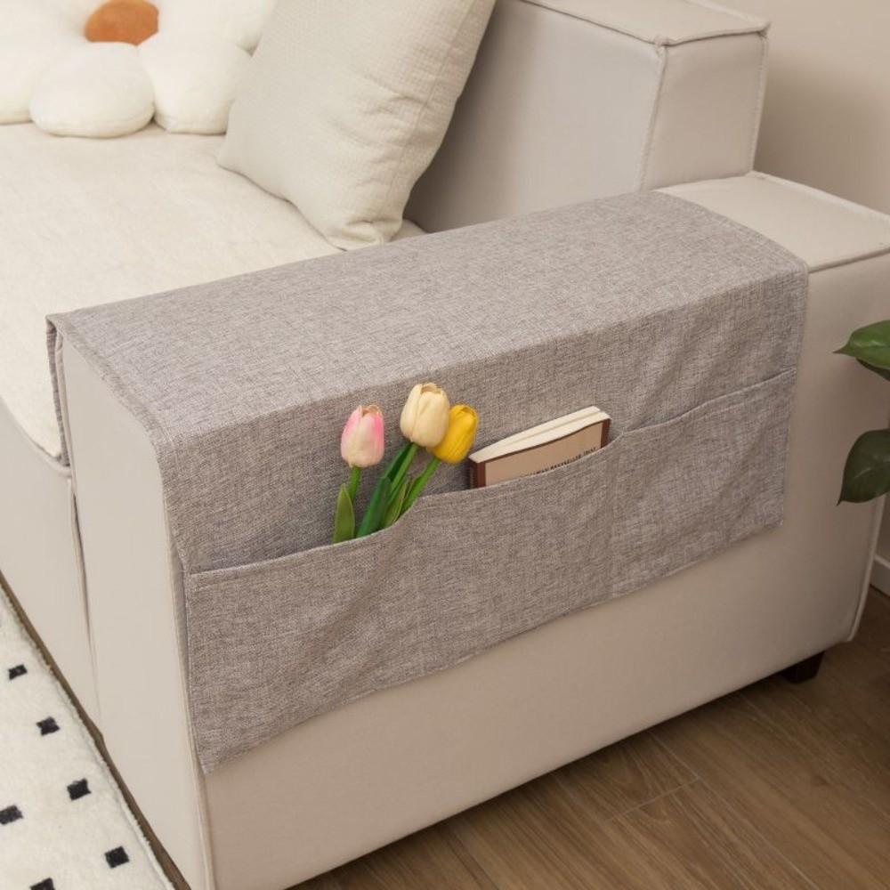 

Мягкий диванный карман для хранения на подлокотнике Полиэстеровый чехол на подлокотник дивана Новый боковой чехол для дивана для гостиной 40x110cm светло-серый