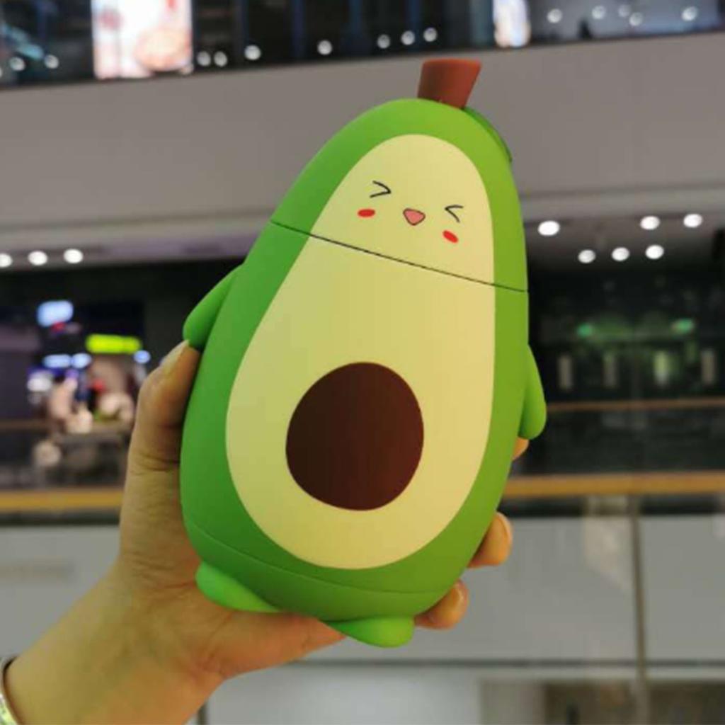 Cartoon Avocado Glass Bottle Double Layer Water Cup Portable Cute Drinking Cup Student Gifts with