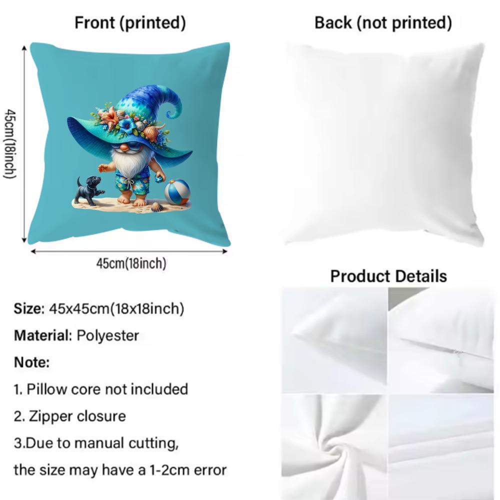 cartoon E-Everyday G-GnomesS Cushion Cover Premium Comfort Reversible Pillow Cover - Dual - Use Design for Home & Car