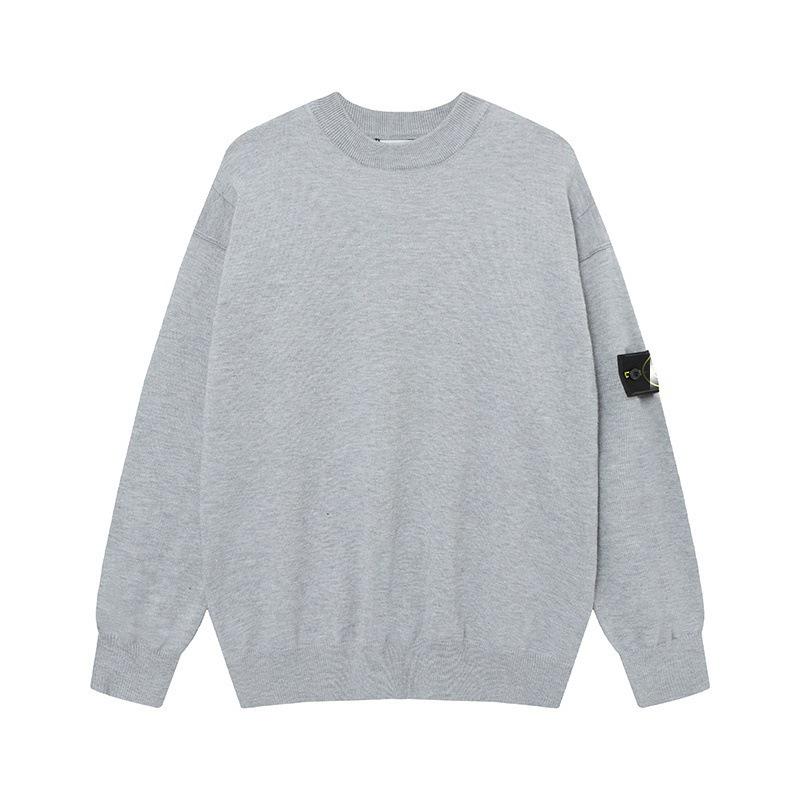 Crossstone Unisex Klassischer Frottee Rundhals Pullover - Langarm für Herbst/Winter