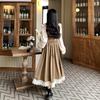 Women's Autumn New French Vintage Bow Dress Cute College Style Sweet Age-Reducing A-Line Dress