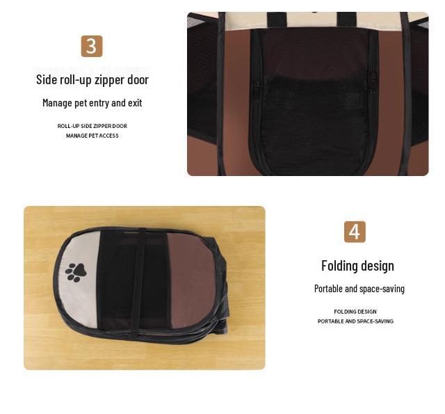 Blue Octagon Pet Playpen: Indoor Safety Gate, Cat Bed & Portable Folding Cage