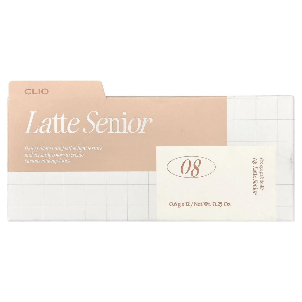Clio Pro Eye Palette Air, 08 Latte Senior, 1 pc