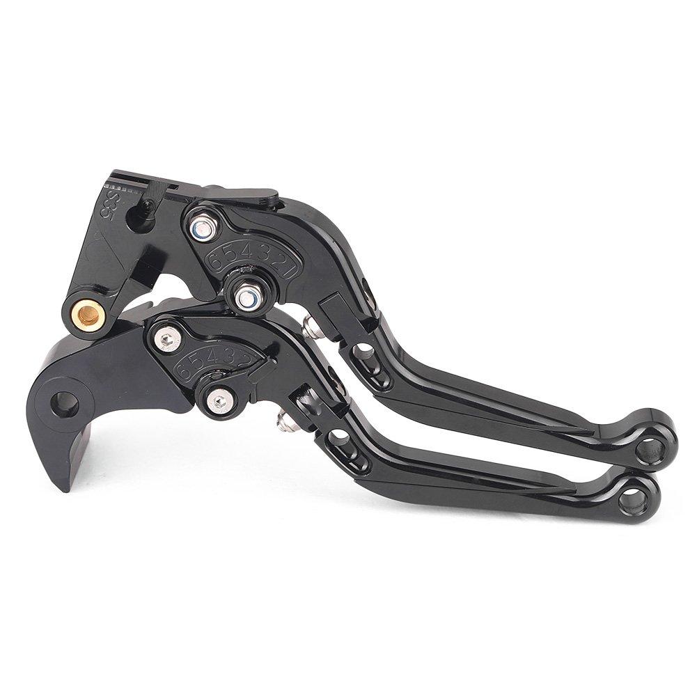 Mallofusa Motorcycle Brake Clutch Lever Set Adjuster Folding Telescopic 6 Level Adjustment Genuine Replacement