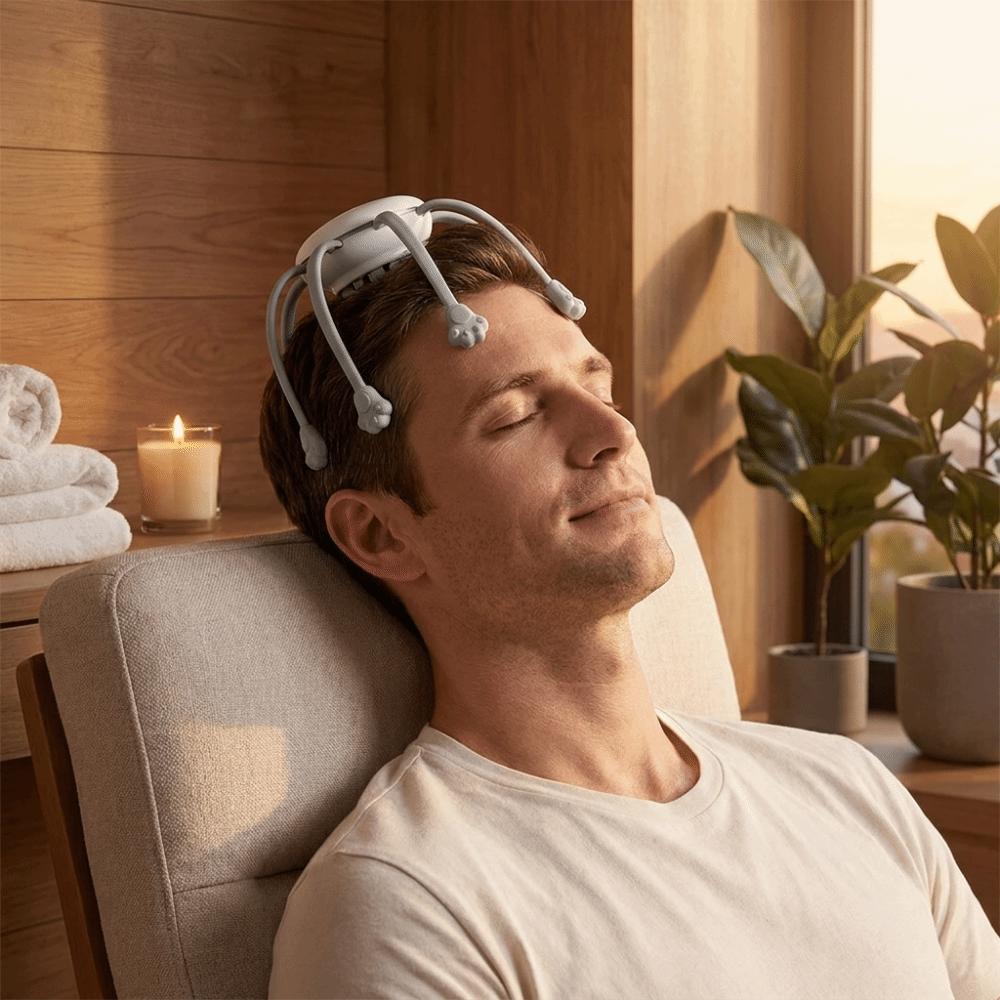 8 Finger Tips Head Scalp Massager Electric Scalp Massager for 5V/500mAh Stress Relief