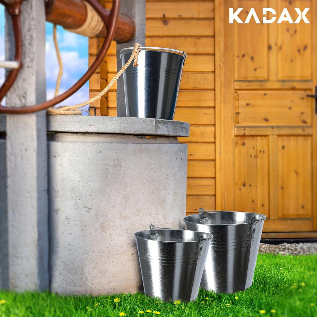 KADAX Bucket Garden Bucket Galvanized Metal 15 L
