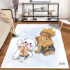 Cartoon Winter-Themed Carpet with Cute Bears In Scarves and Snowflake Background. Suitable for Use As an Anti-slip1 For1room and Bedroom Sofas