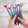 4Pcs Cartoon Color Mermaid 0.5Mm Neutral Pen Quick Drying Replaceable Refill Ballpoint Pen Examination Pen Student Stationery