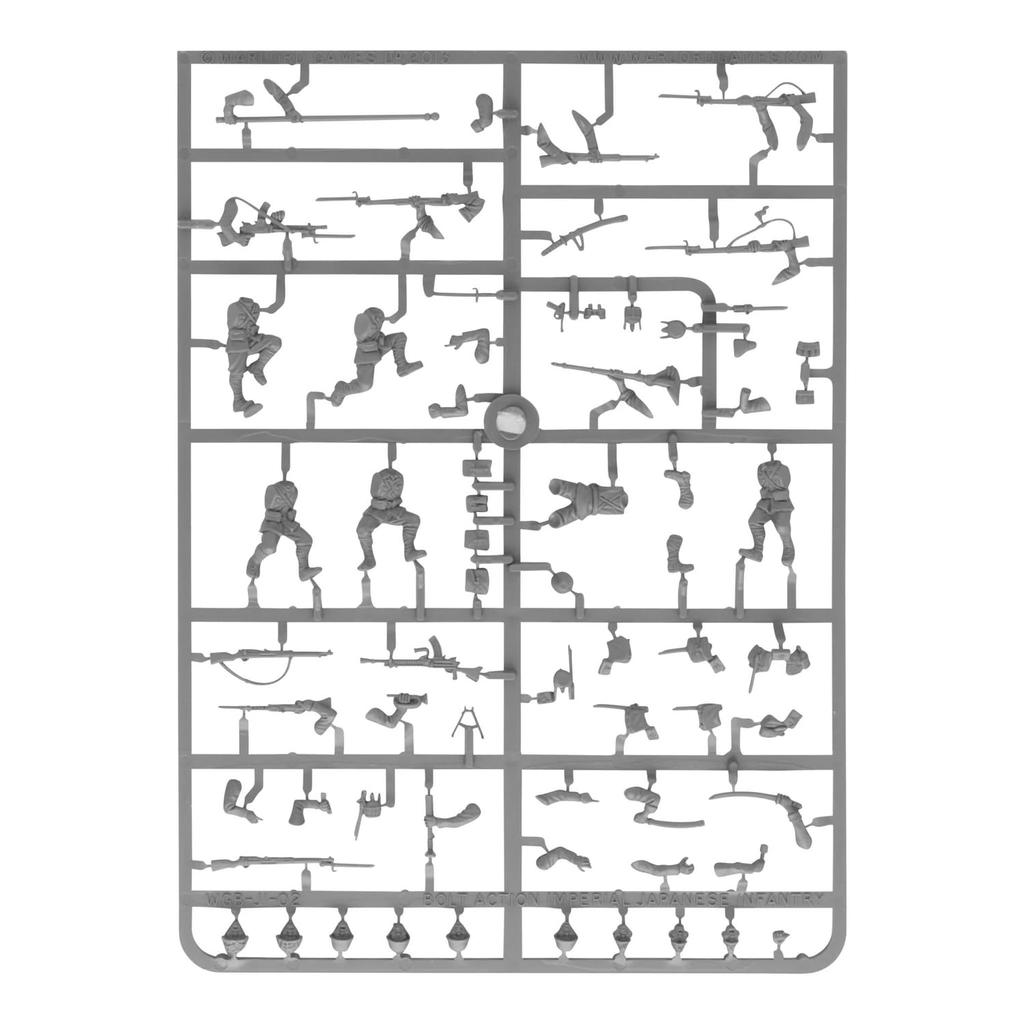 Warlord Action Japanese Infantry Assembly Kit Games/Bolt 1/56 (30 Figures) WLGWGB-JI-02 (Personnel)
