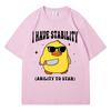 I Have Stability Ability To Stab Graphic T Shirt Funny Cute Duck Meme Women T-shirt Fashion Oversized Casual Breathable Top