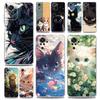 Phone Case For Xiaomi Redmi Note 13 12 5G 9S 9 8 10 11 Pro Plus 4G 9T 13C 12C10C 9C 9A 7 Cover Cartoon Lovely Cat Art Fashion
